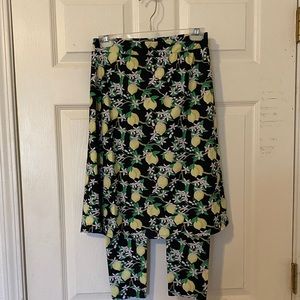 Lemony print athletic skirt